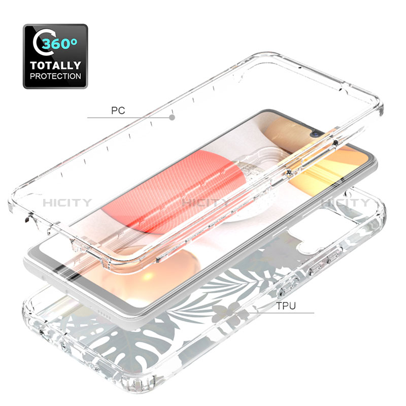 Silikon Hülle Handyhülle Ultra Dünn Flexible Schutzhülle Tasche Transparent Vorder und Rückseite 360 Grad Ganzkörper für Samsung Galaxy A42 5G groß