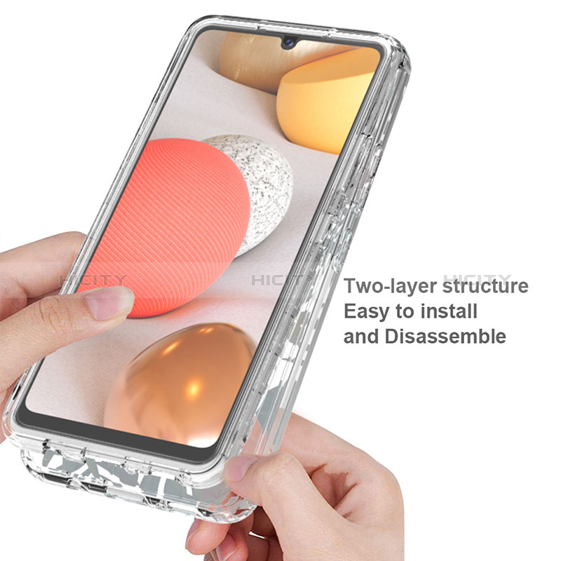 Silikon Hülle Handyhülle Ultra Dünn Flexible Schutzhülle Tasche Transparent Vorder und Rückseite 360 Grad Ganzkörper für Samsung Galaxy A42 5G groß