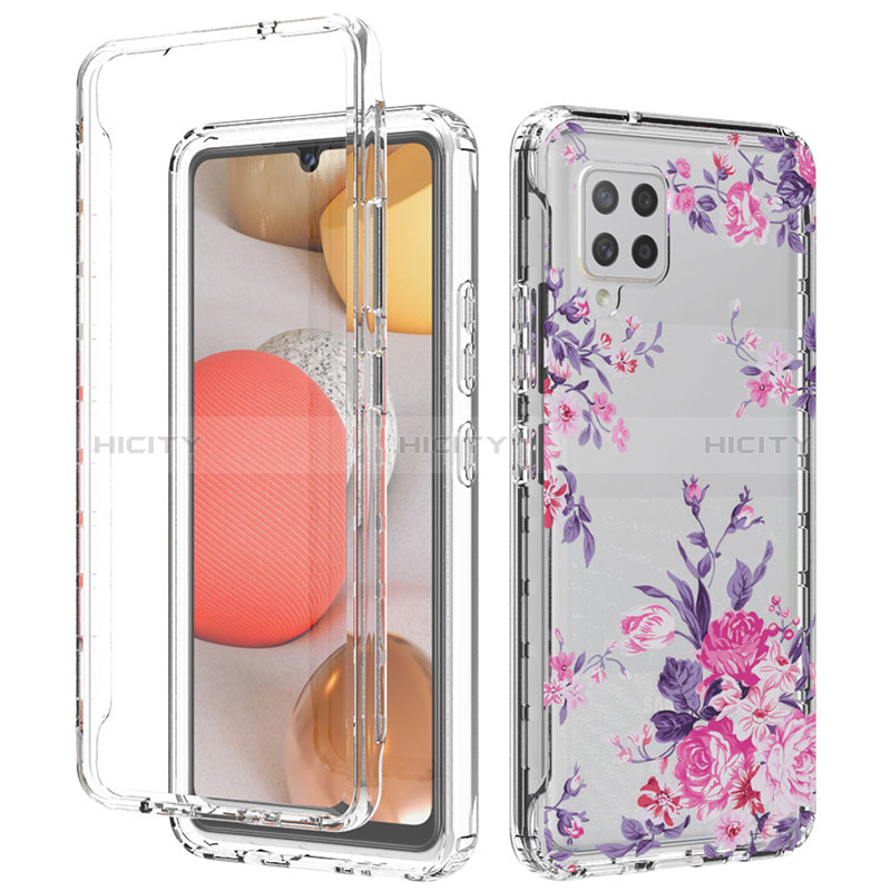 Silikon Hülle Handyhülle Ultra Dünn Flexible Schutzhülle Tasche Transparent Vorder und Rückseite 360 Grad Ganzkörper für Samsung Galaxy A42 5G Rosa Plus