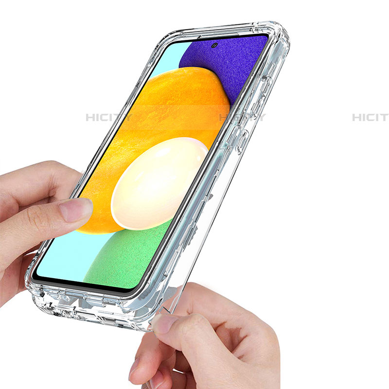 Silikon Hülle Handyhülle Ultra Dünn Flexible Schutzhülle Tasche Transparent Vorder und Rückseite 360 Grad Ganzkörper für Samsung Galaxy A52 4G groß