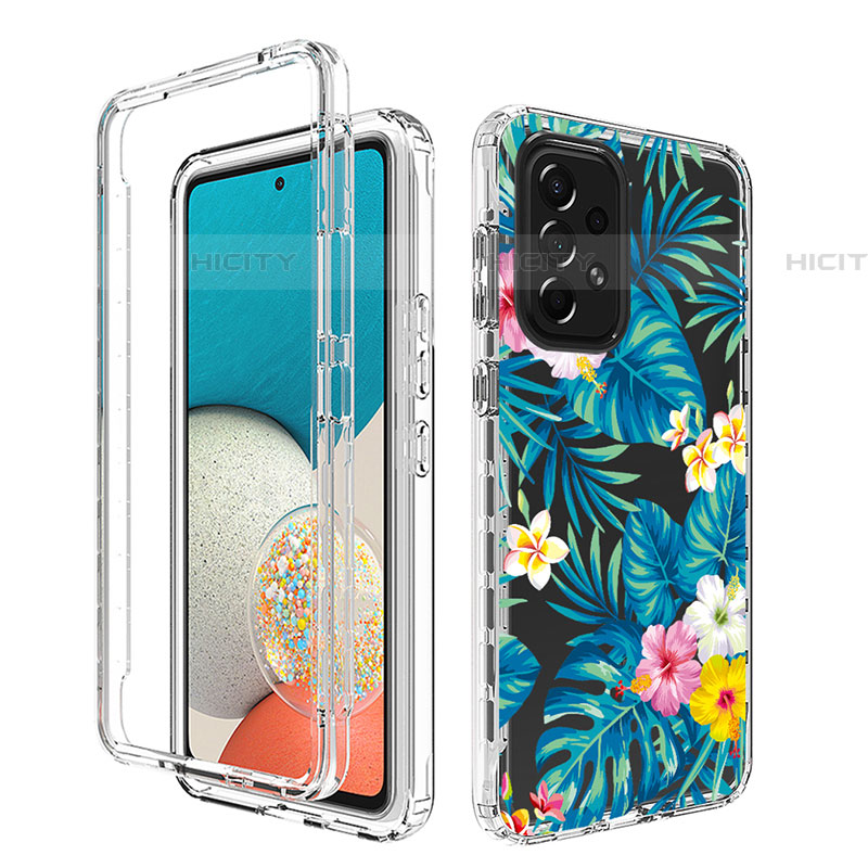 Silikon Hülle Handyhülle Ultra Dünn Flexible Schutzhülle Tasche Transparent Vorder und Rückseite 360 Grad Ganzkörper für Samsung Galaxy A53 5G Hellblau Plus