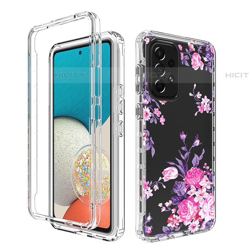 Silikon Hülle Handyhülle Ultra Dünn Flexible Schutzhülle Tasche Transparent Vorder und Rückseite 360 Grad Ganzkörper für Samsung Galaxy A53 5G Rosa Plus