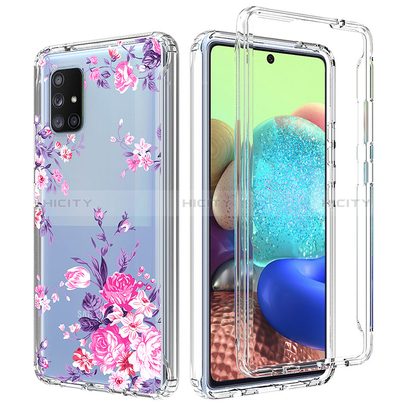 Silikon Hülle Handyhülle Ultra Dünn Flexible Schutzhülle Tasche Transparent Vorder und Rückseite 360 Grad Ganzkörper für Samsung Galaxy A71 4G A715 groß