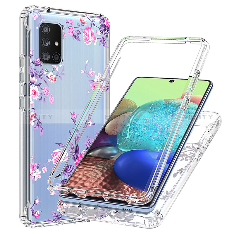 Silikon Hülle Handyhülle Ultra Dünn Flexible Schutzhülle Tasche Transparent Vorder und Rückseite 360 Grad Ganzkörper für Samsung Galaxy A71 4G A715