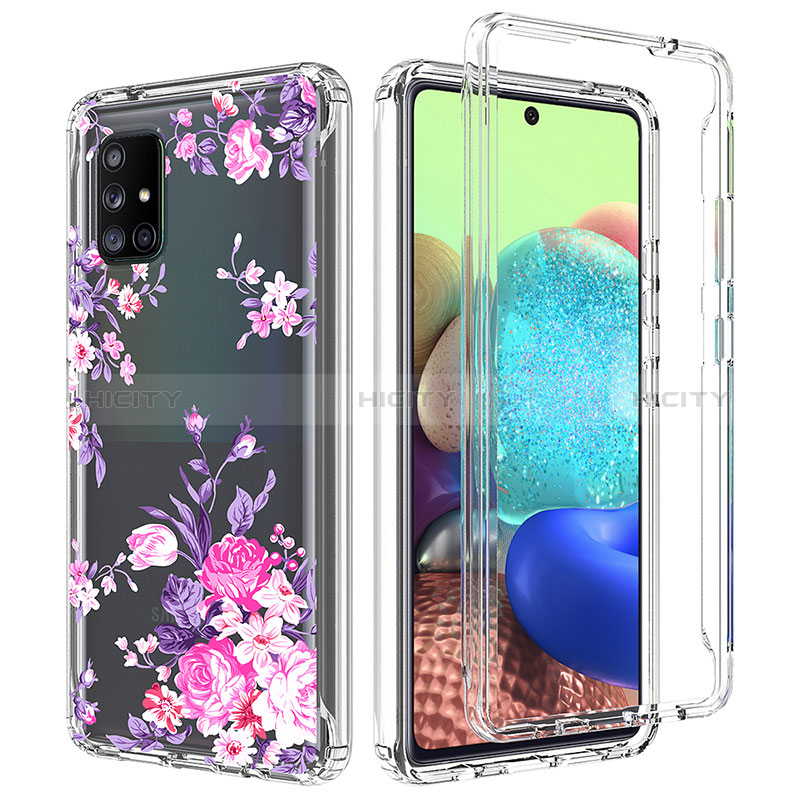 Silikon Hülle Handyhülle Ultra Dünn Flexible Schutzhülle Tasche Transparent Vorder und Rückseite 360 Grad Ganzkörper für Samsung Galaxy A71 4G A715 groß