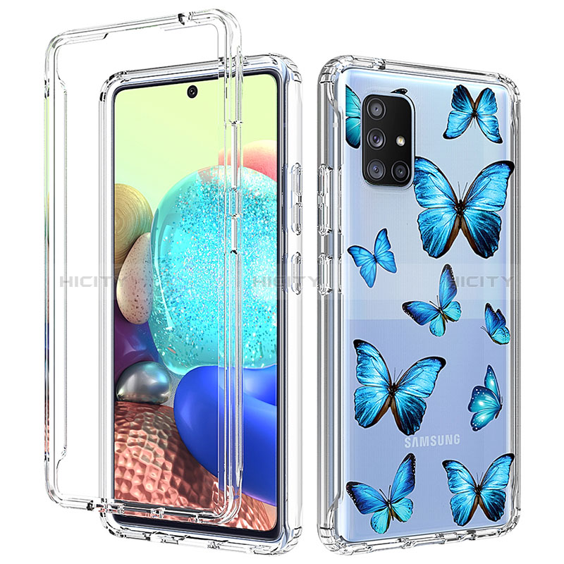 Silikon Hülle Handyhülle Ultra Dünn Flexible Schutzhülle Tasche Transparent Vorder und Rückseite 360 Grad Ganzkörper für Samsung Galaxy A71 4G A715 groß