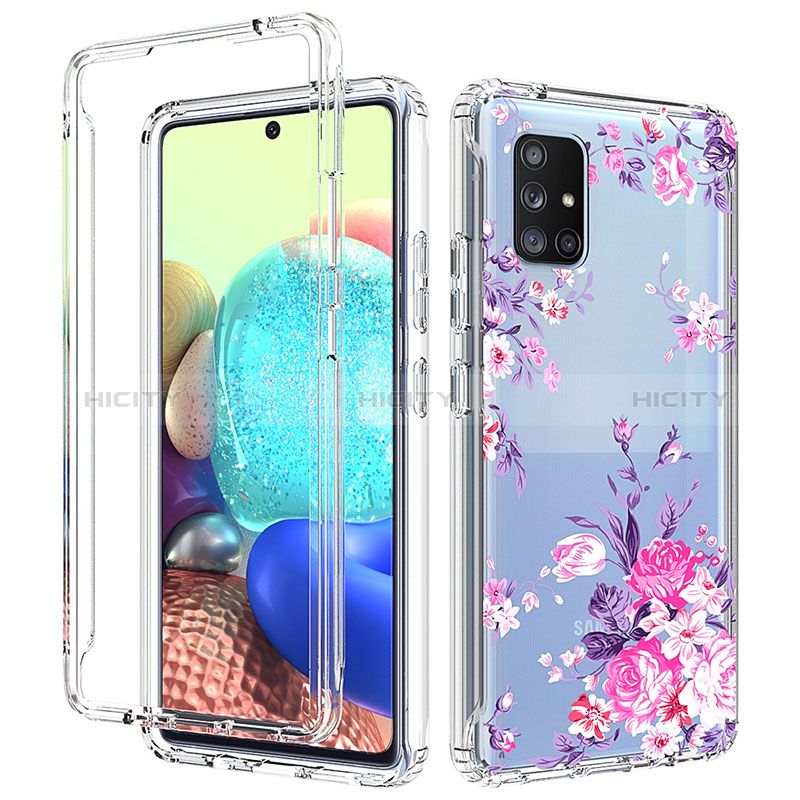 Silikon Hülle Handyhülle Ultra Dünn Flexible Schutzhülle Tasche Transparent Vorder und Rückseite 360 Grad Ganzkörper für Samsung Galaxy A71 4G A715 groß