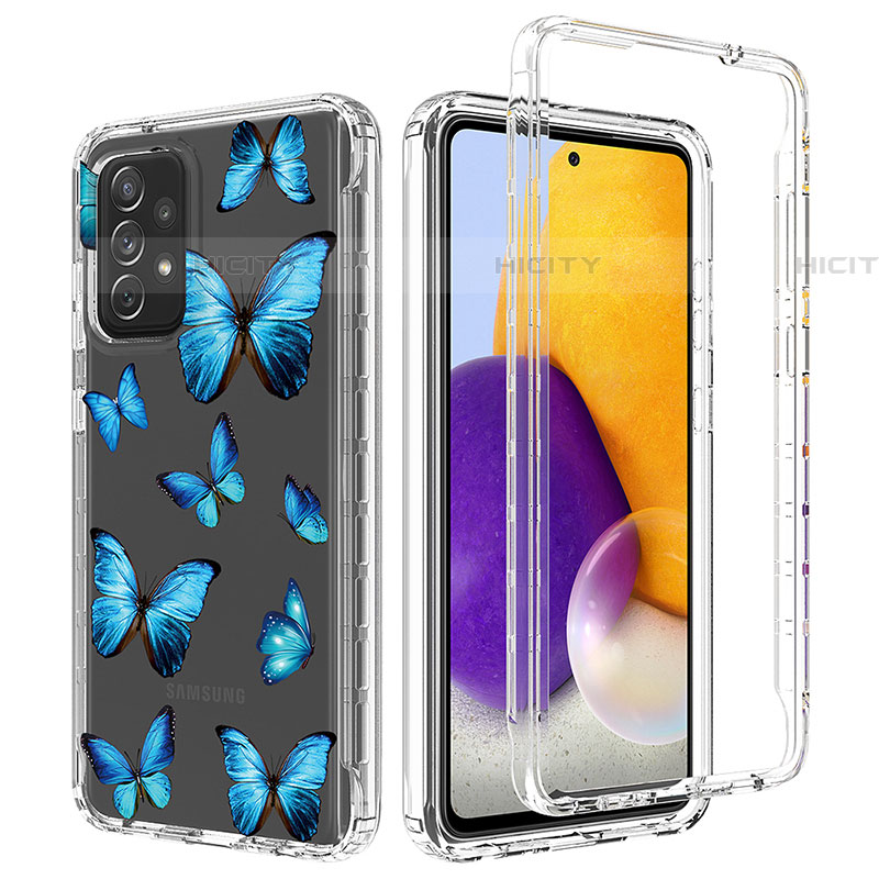 Silikon Hülle Handyhülle Ultra Dünn Flexible Schutzhülle Tasche Transparent Vorder und Rückseite 360 Grad Ganzkörper für Samsung Galaxy A72 4G groß