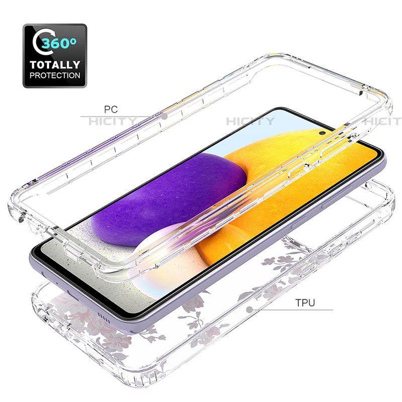 Silikon Hülle Handyhülle Ultra Dünn Flexible Schutzhülle Tasche Transparent Vorder und Rückseite 360 Grad Ganzkörper für Samsung Galaxy A72 4G groß