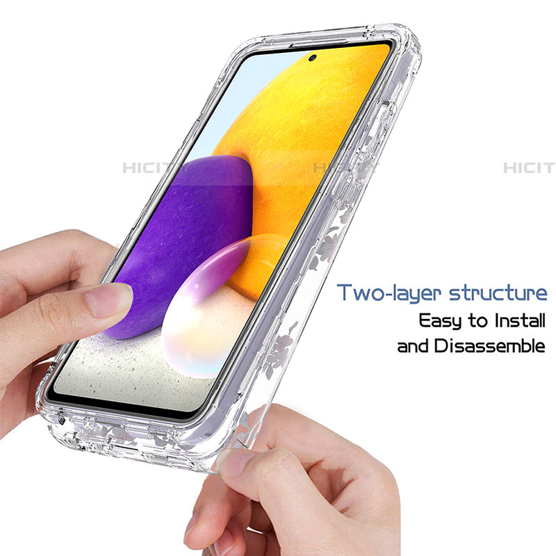 Silikon Hülle Handyhülle Ultra Dünn Flexible Schutzhülle Tasche Transparent Vorder und Rückseite 360 Grad Ganzkörper für Samsung Galaxy A72 5G groß