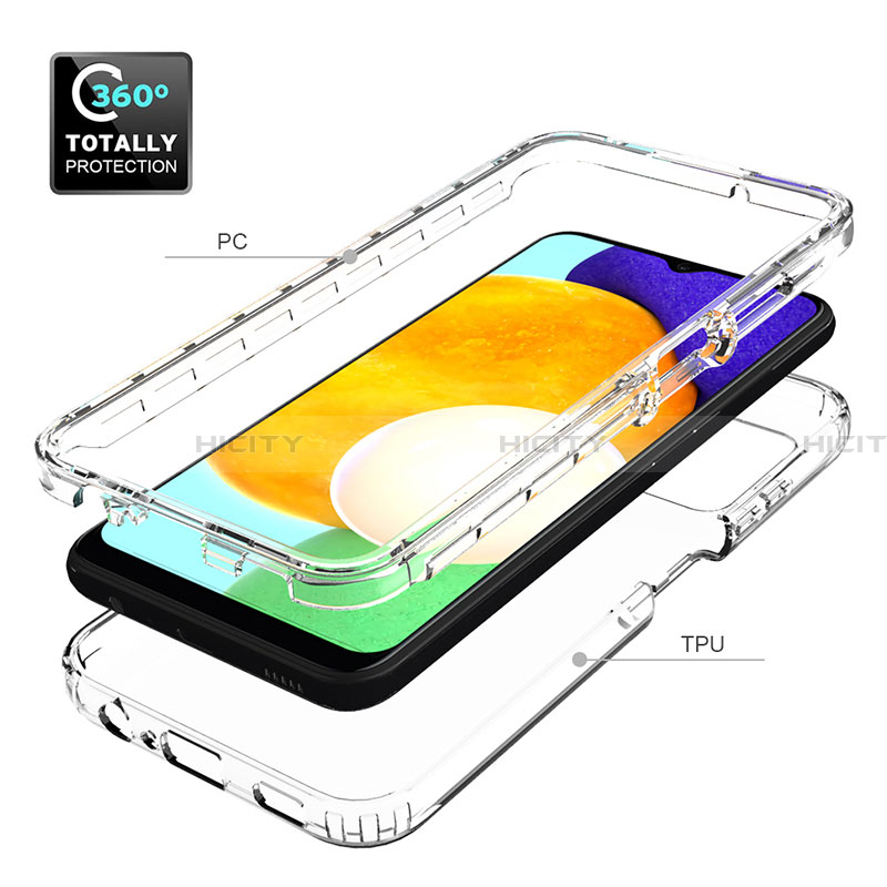 Silikon Hülle Handyhülle Ultra Dünn Flexible Schutzhülle Tasche Transparent Vorder und Rückseite 360 Grad Ganzkörper für Samsung Galaxy F02S SM-E025F Klar groß