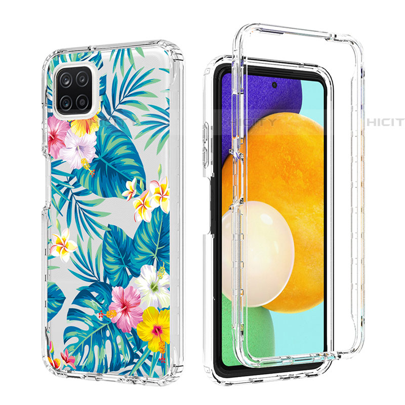 Silikon Hülle Handyhülle Ultra Dünn Flexible Schutzhülle Tasche Transparent Vorder und Rückseite 360 Grad Ganzkörper für Samsung Galaxy F42 5G Hellblau Plus