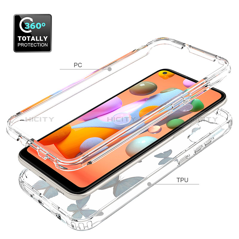 Silikon Hülle Handyhülle Ultra Dünn Flexible Schutzhülle Tasche Transparent Vorder und Rückseite 360 Grad Ganzkörper für Samsung Galaxy M11 groß