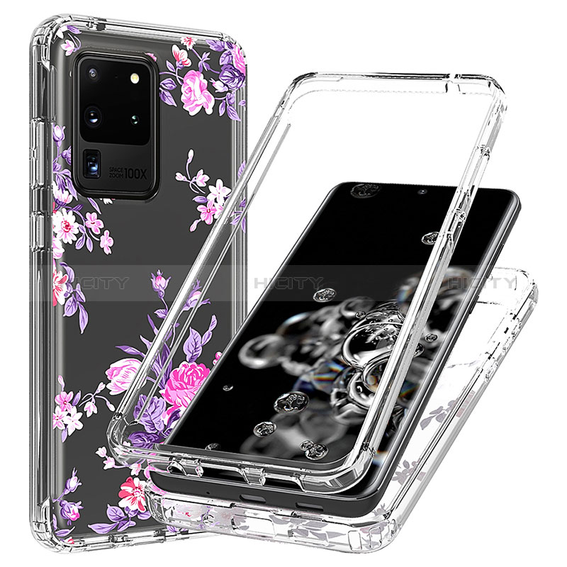 Silikon Hülle Handyhülle Ultra Dünn Flexible Schutzhülle Tasche Transparent Vorder und Rückseite 360 Grad Ganzkörper für Samsung Galaxy S20 Ultra 5G groß