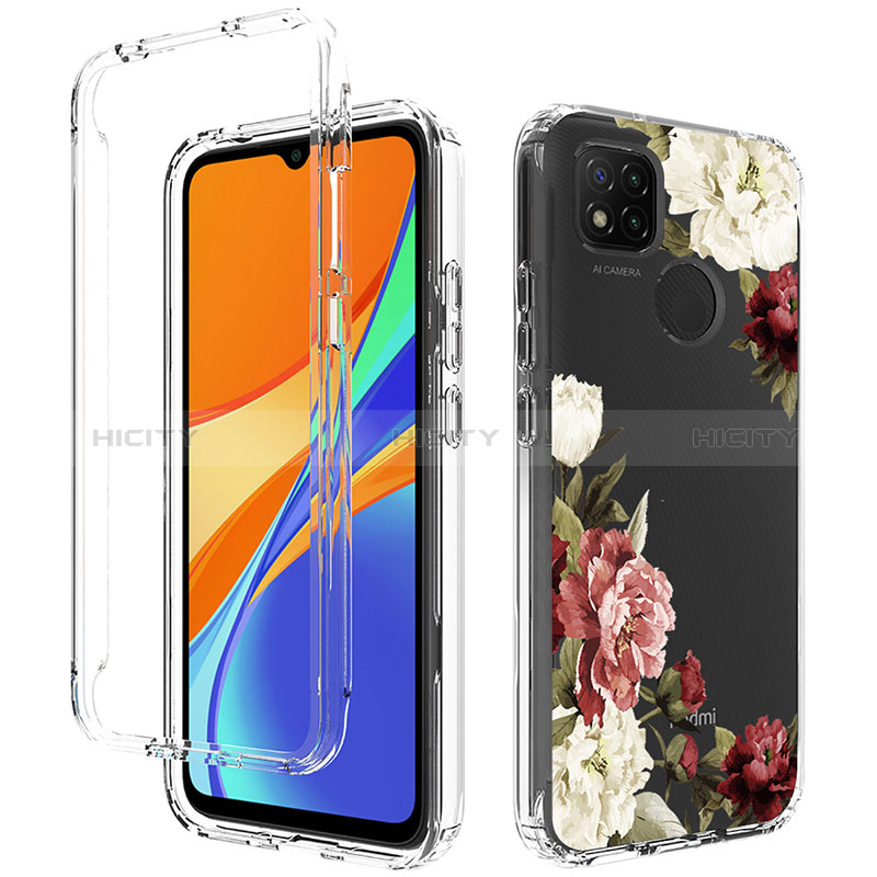 Silikon Hülle Handyhülle Ultra Dünn Flexible Schutzhülle Tasche Transparent Vorder und Rückseite 360 Grad Ganzkörper für Xiaomi POCO C3 Braun Plus