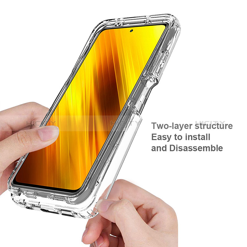 Silikon Hülle Handyhülle Ultra Dünn Flexible Schutzhülle Tasche Transparent Vorder und Rückseite 360 Grad Ganzkörper für Xiaomi Poco X3 NFC Klar