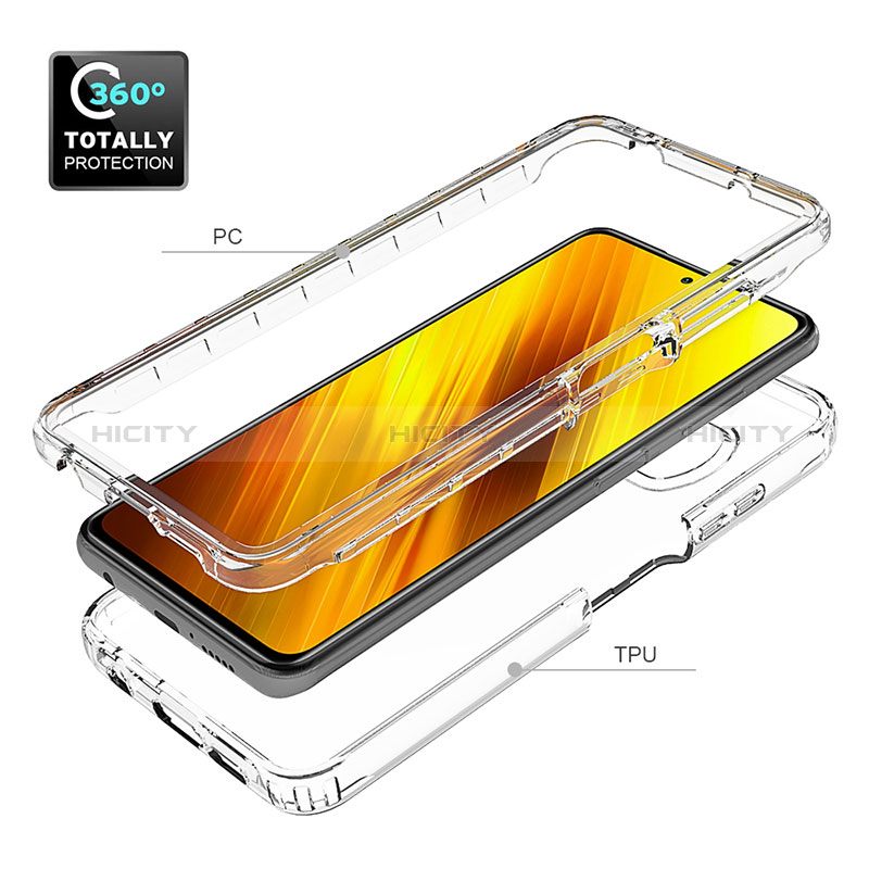 Silikon Hülle Handyhülle Ultra Dünn Flexible Schutzhülle Tasche Transparent Vorder und Rückseite 360 Grad Ganzkörper für Xiaomi Poco X3 NFC Klar