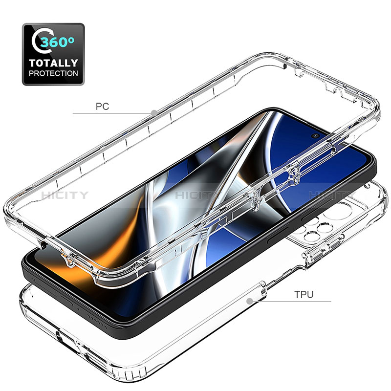 Silikon Hülle Handyhülle Ultra Dünn Flexible Schutzhülle Tasche Transparent Vorder und Rückseite 360 Grad Ganzkörper für Xiaomi Poco X4 Pro 5G Klar