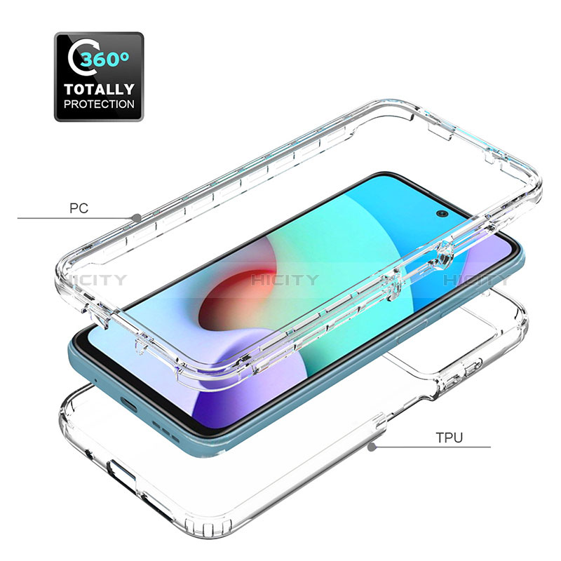 Silikon Hülle Handyhülle Ultra Dünn Flexible Schutzhülle Tasche Transparent Vorder und Rückseite 360 Grad Ganzkörper für Xiaomi Redmi 10 (2022) Klar