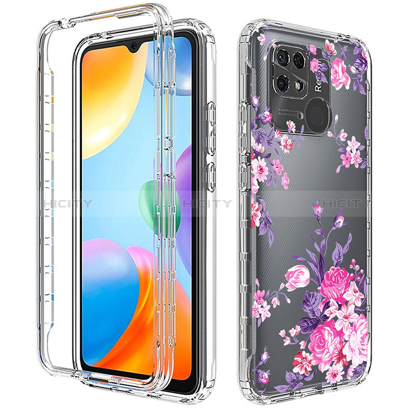 Silikon Hülle Handyhülle Ultra Dünn Flexible Schutzhülle Tasche Transparent Vorder und Rückseite 360 Grad Ganzkörper für Xiaomi Redmi 10 Power Pink