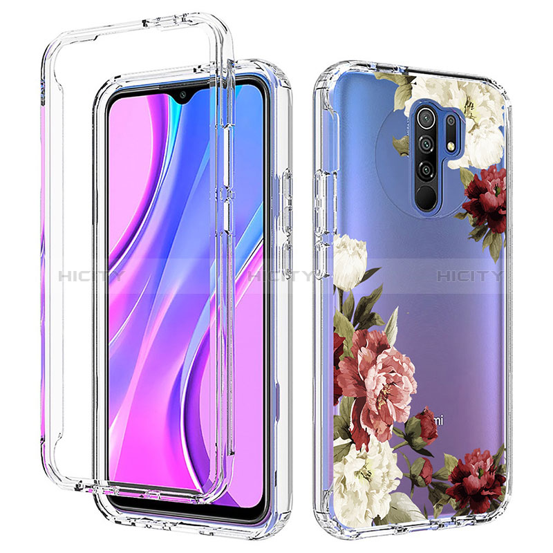 Silikon Hülle Handyhülle Ultra Dünn Flexible Schutzhülle Tasche Transparent Vorder und Rückseite 360 Grad Ganzkörper für Xiaomi Redmi 9 Braun Plus