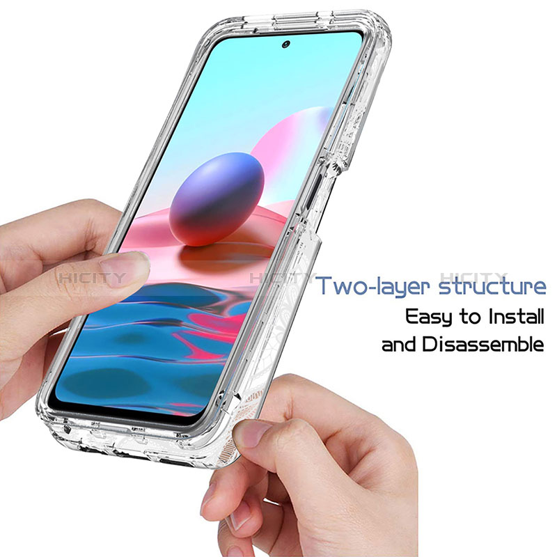 Silikon Hülle Handyhülle Ultra Dünn Flexible Schutzhülle Tasche Transparent Vorder und Rückseite 360 Grad Ganzkörper für Xiaomi Redmi Note 10 4G groß