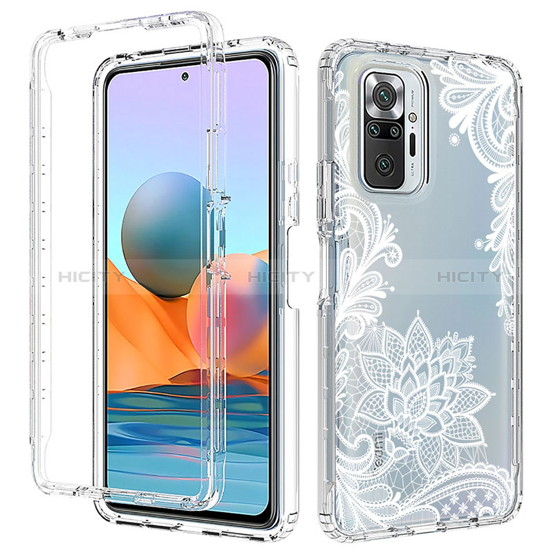 Silikon Hülle Handyhülle Ultra Dünn Flexible Schutzhülle Tasche Transparent Vorder und Rückseite 360 Grad Ganzkörper für Xiaomi Redmi Note 10 Pro 4G groß