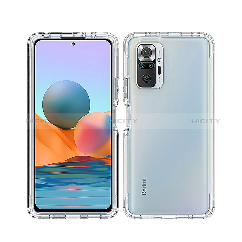 Silikon Hülle Handyhülle Ultra Dünn Flexible Schutzhülle Tasche Transparent Vorder und Rückseite 360 Grad Ganzkörper für Xiaomi Redmi Note 10 Pro 4G Klar groß