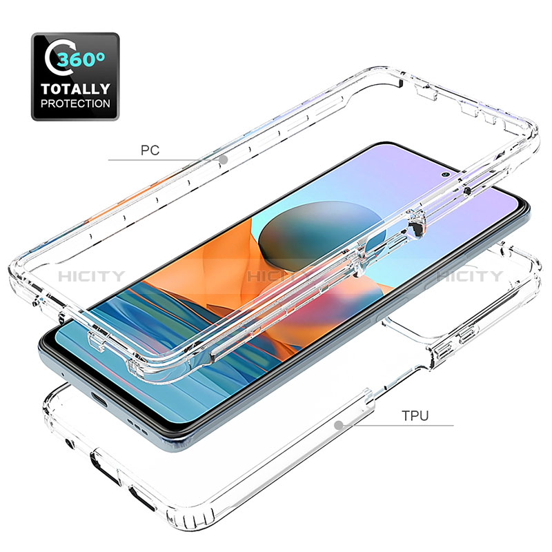 Silikon Hülle Handyhülle Ultra Dünn Flexible Schutzhülle Tasche Transparent Vorder und Rückseite 360 Grad Ganzkörper für Xiaomi Redmi Note 10 Pro 4G Klar groß