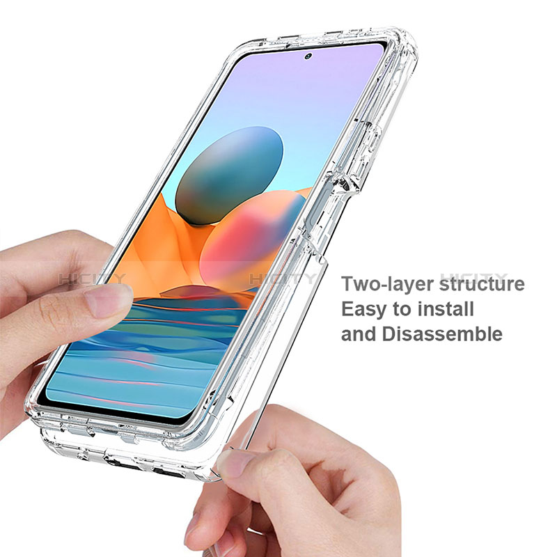 Silikon Hülle Handyhülle Ultra Dünn Flexible Schutzhülle Tasche Transparent Vorder und Rückseite 360 Grad Ganzkörper für Xiaomi Redmi Note 10 Pro 4G Klar groß