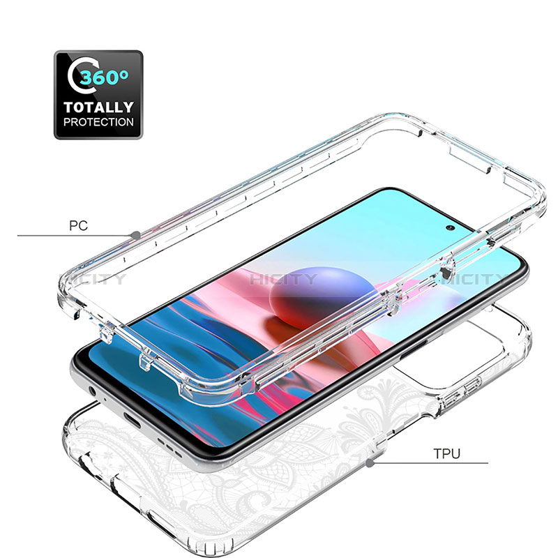 Silikon Hülle Handyhülle Ultra Dünn Flexible Schutzhülle Tasche Transparent Vorder und Rückseite 360 Grad Ganzkörper für Xiaomi Redmi Note 10S 4G groß