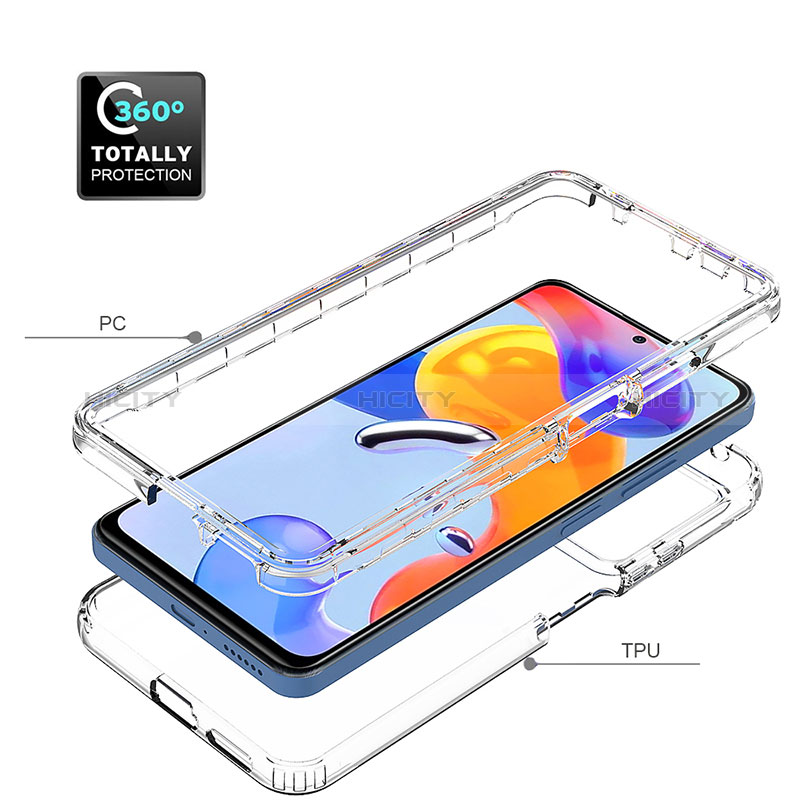 Silikon Hülle Handyhülle Ultra Dünn Flexible Schutzhülle Tasche Transparent Vorder und Rückseite 360 Grad Ganzkörper für Xiaomi Redmi Note 11 Pro 4G Klar