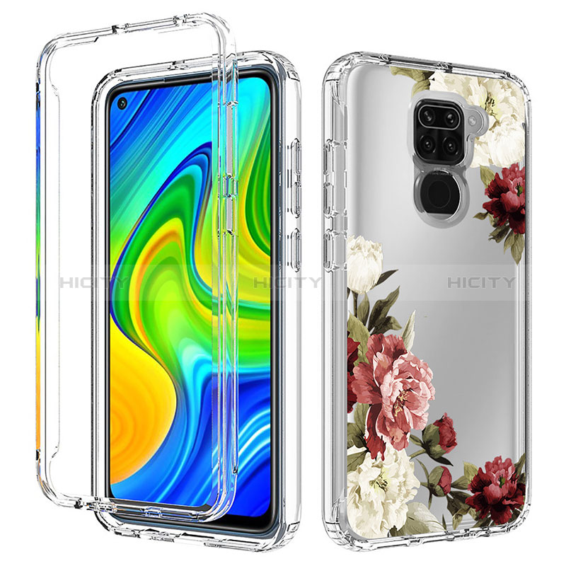 Silikon Hülle Handyhülle Ultra Dünn Flexible Schutzhülle Tasche Transparent Vorder und Rückseite 360 Grad Ganzkörper für Xiaomi Redmi Note 9 Braun Plus