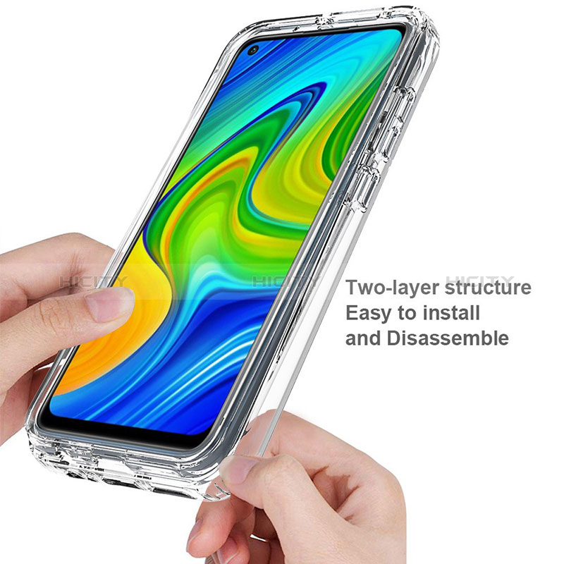 Silikon Hülle Handyhülle Ultra Dünn Flexible Schutzhülle Tasche Transparent Vorder und Rückseite 360 Grad Ganzkörper für Xiaomi Redmi Note 9 Klar groß