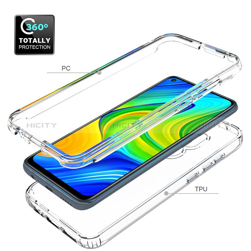 Silikon Hülle Handyhülle Ultra Dünn Flexible Schutzhülle Tasche Transparent Vorder und Rückseite 360 Grad Ganzkörper für Xiaomi Redmi Note 9 Klar groß