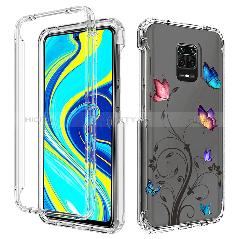 Silikon Hülle Handyhülle Ultra Dünn Flexible Schutzhülle Tasche Transparent Vorder und Rückseite 360 Grad Ganzkörper für Xiaomi Redmi Note 9 Pro Max Grau Plus