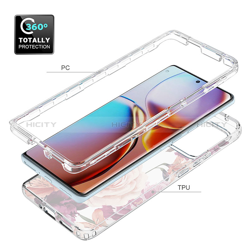 Silikon Hülle Handyhülle Ultra Dünn Flexible Schutzhülle Tasche Transparent Vorder und Rückseite 360 Grad Ganzkörper JX1 für Motorola Moto Edge 40 Pro 5G