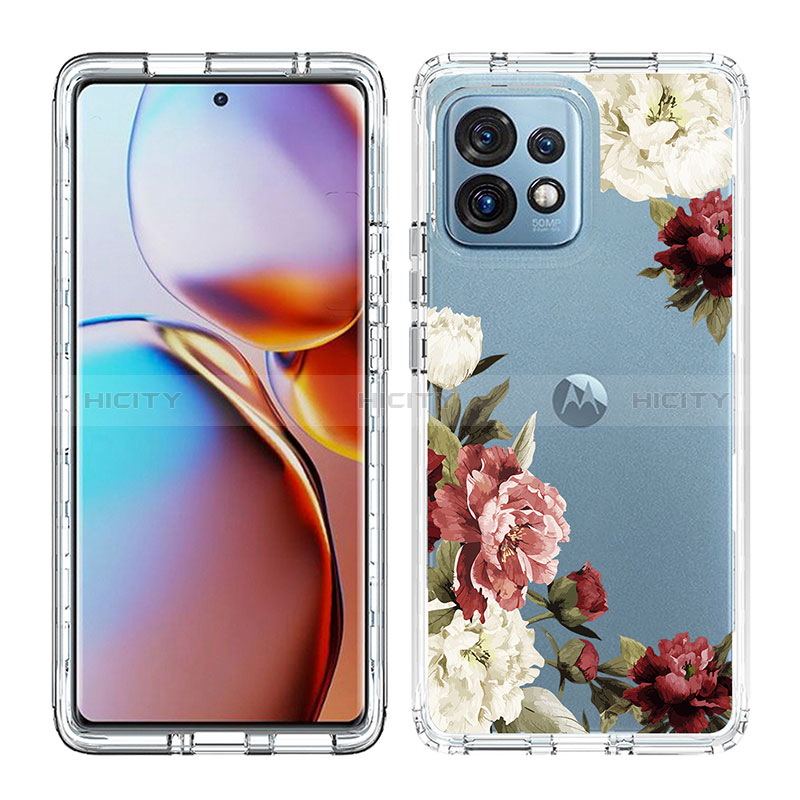 Silikon Hülle Handyhülle Ultra Dünn Flexible Schutzhülle Tasche Transparent Vorder und Rückseite 360 Grad Ganzkörper JX1 für Motorola Moto Edge 40 Pro 5G groß