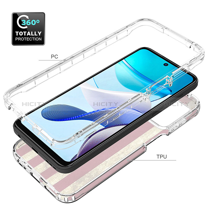 Silikon Hülle Handyhülle Ultra Dünn Flexible Schutzhülle Tasche Transparent Vorder und Rückseite 360 Grad Ganzkörper JX1 für Motorola Moto G 5G (2023)