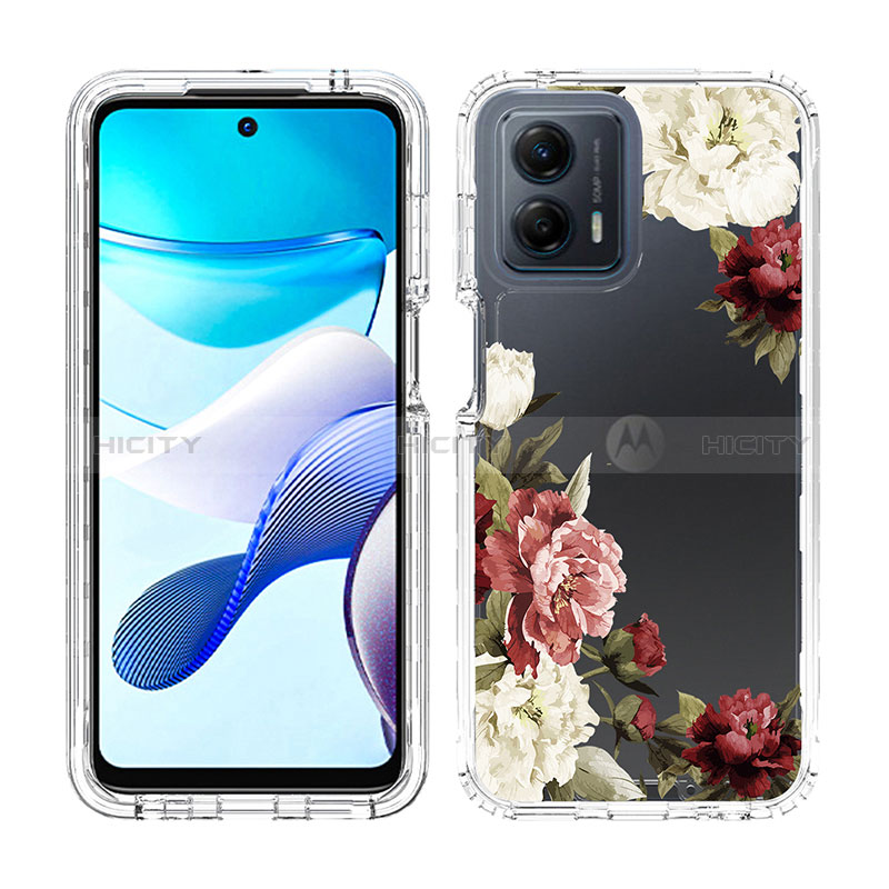 Silikon Hülle Handyhülle Ultra Dünn Flexible Schutzhülle Tasche Transparent Vorder und Rückseite 360 Grad Ganzkörper JX1 für Motorola Moto G 5G (2023) groß