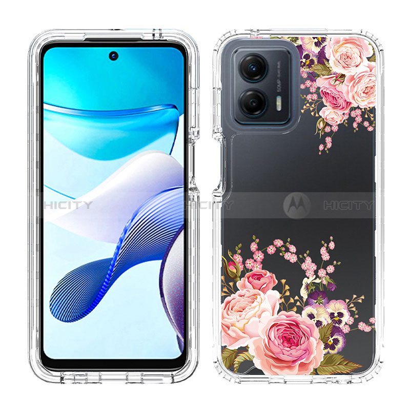 Silikon Hülle Handyhülle Ultra Dünn Flexible Schutzhülle Tasche Transparent Vorder und Rückseite 360 Grad Ganzkörper JX1 für Motorola Moto G 5G (2023)