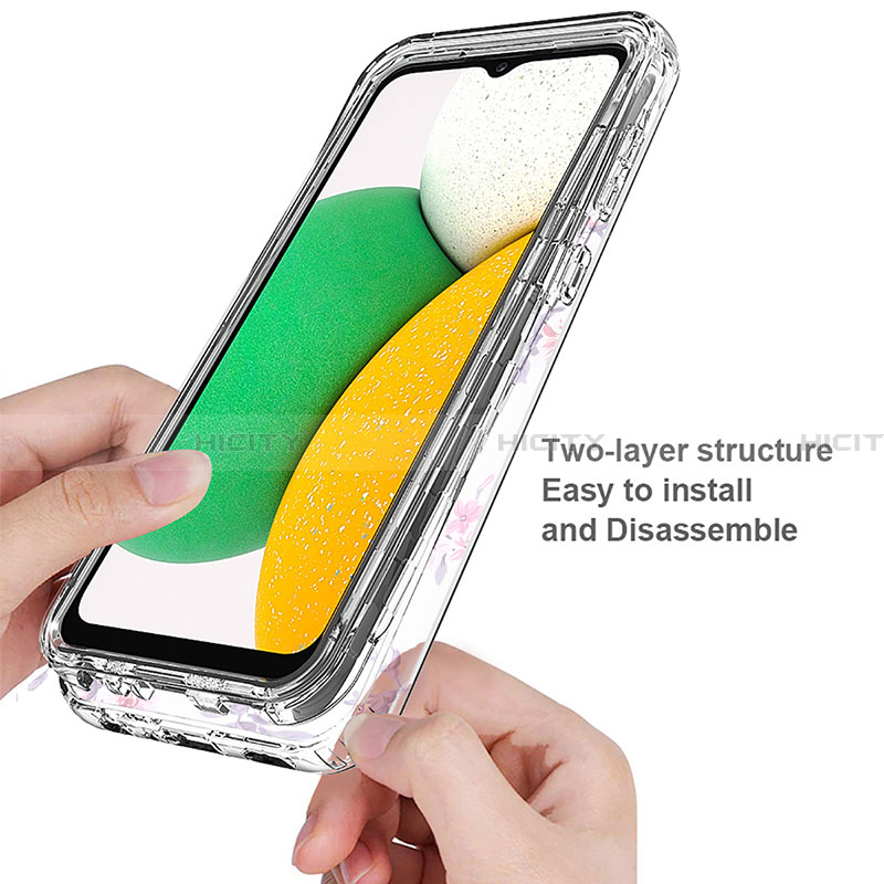 Silikon Hülle Handyhülle Ultra Dünn Flexible Schutzhülle Tasche Transparent Vorder und Rückseite 360 Grad Ganzkörper JX1 für Samsung Galaxy A03 Core groß