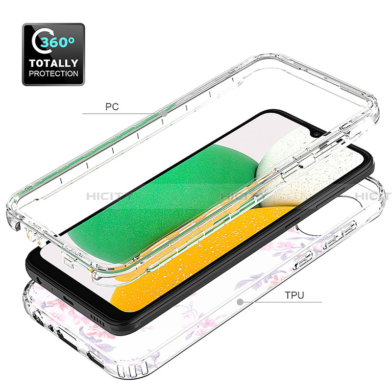 Silikon Hülle Handyhülle Ultra Dünn Flexible Schutzhülle Tasche Transparent Vorder und Rückseite 360 Grad Ganzkörper JX1 für Samsung Galaxy A03 Core groß