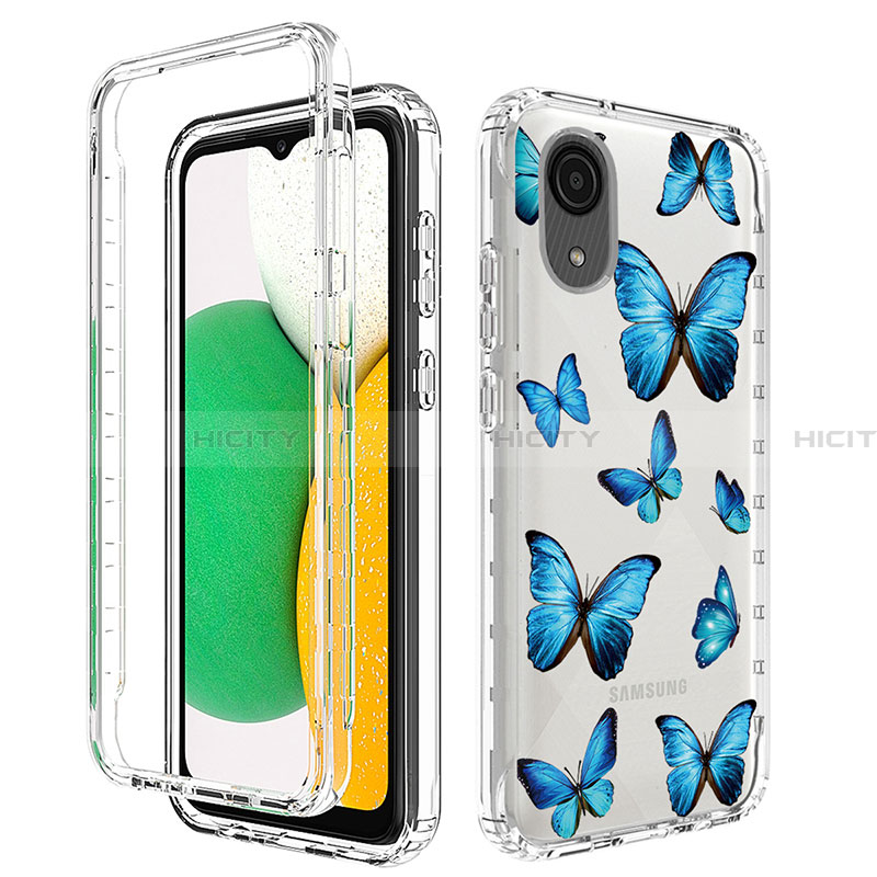 Silikon Hülle Handyhülle Ultra Dünn Flexible Schutzhülle Tasche Transparent Vorder und Rückseite 360 Grad Ganzkörper JX1 für Samsung Galaxy A03 Core