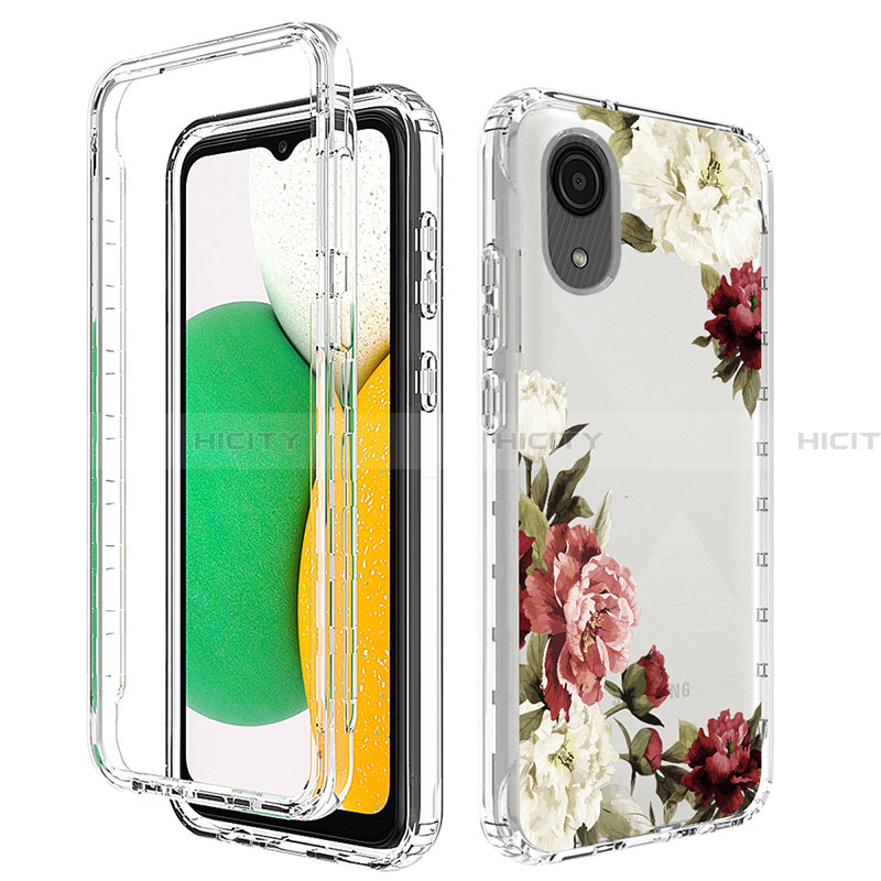 Silikon Hülle Handyhülle Ultra Dünn Flexible Schutzhülle Tasche Transparent Vorder und Rückseite 360 Grad Ganzkörper JX1 für Samsung Galaxy A03 Core