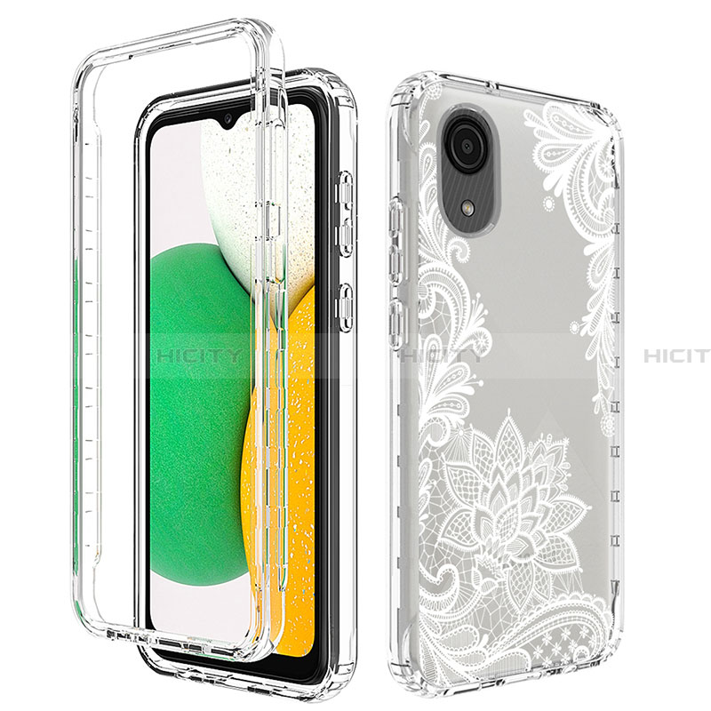 Silikon Hülle Handyhülle Ultra Dünn Flexible Schutzhülle Tasche Transparent Vorder und Rückseite 360 Grad Ganzkörper JX1 für Samsung Galaxy A03 Core groß