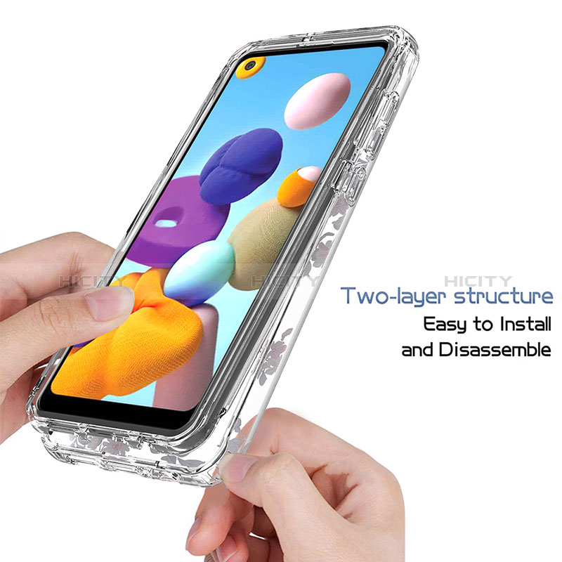 Silikon Hülle Handyhülle Ultra Dünn Flexible Schutzhülle Tasche Transparent Vorder und Rückseite 360 Grad Ganzkörper JX1 für Samsung Galaxy A21 groß