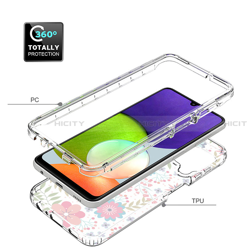 Silikon Hülle Handyhülle Ultra Dünn Flexible Schutzhülle Tasche Transparent Vorder und Rückseite 360 Grad Ganzkörper JX1 für Samsung Galaxy A22 4G