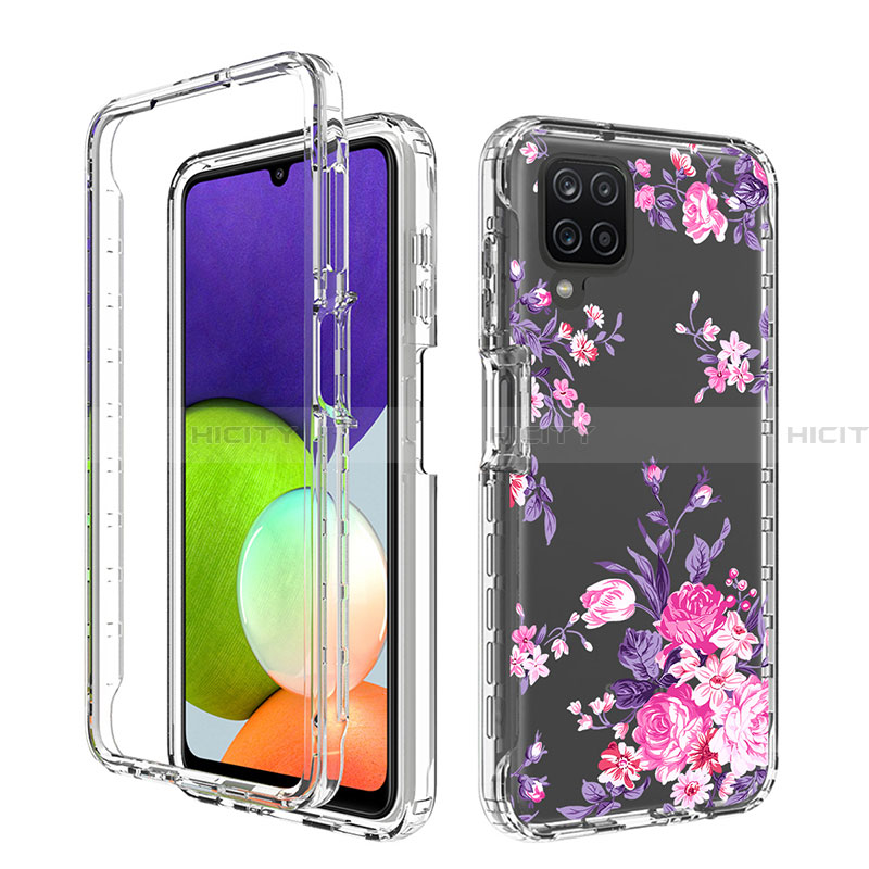 Silikon Hülle Handyhülle Ultra Dünn Flexible Schutzhülle Tasche Transparent Vorder und Rückseite 360 Grad Ganzkörper JX1 für Samsung Galaxy A22 4G groß