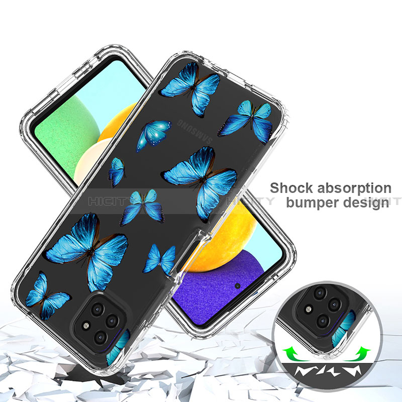 Silikon Hülle Handyhülle Ultra Dünn Flexible Schutzhülle Tasche Transparent Vorder und Rückseite 360 Grad Ganzkörper JX1 für Samsung Galaxy A22 5G groß